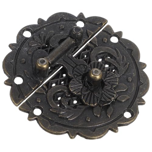 NULYLU Vintage Metallverschluss für Holzkisten und Antike Legierungs haspe mit Chinesischem Blumenmuster Inklusive Schrauben Dekorativer Riegel für Schmuck Aufbewahrungsboxen NULYLU Vintage Metallverschluss für Holzkisten und Antike Legierungs haspe mit Chinesischem Blumenmuster Inklusive Schrauben Dekorativer Riegel für Schmuck Aufbewahrungsboxen von NULYLU