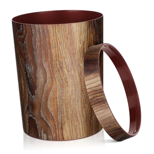 NULYLU Vintage Mülleimer aus PP mit Holzmaserung Klassischer Küchen Abfalleimer mit Druckring zur Müllbeutelsicherung Stilvoll für Schlafzimmer Wohnzimmer Büro und Haushalt NULYLU Vintage Mülleimer aus PP mit Holzmaserung Klassischer Küchen Abfalleimer mit Druckring zur Müllbeutelsicherung Stilvoll für Schlafzimmer Wohnzimmer Büro und Haushalt von NULYLU