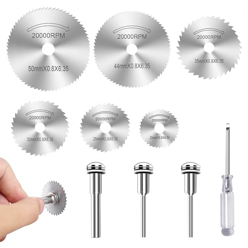 6 Stück Kreissägeblätter Set mit Schraubendreher, Hochgeschwindigkeitsstahlklingen für Multifunktionswerkzeuge HSS Kreissägeblätter für das Schneiden von Holz, Kunststoff und Metall von NUMAMA