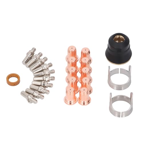 24PCS Set Schneidbrenner Verschleißteile, Elektrode Düsen Schutzabdeckung und Abstandhalter - Langlebige Messingteile, Kompatibel für Plasma Cutter, Effiziente Werkzeugpflege von NUMNBE
