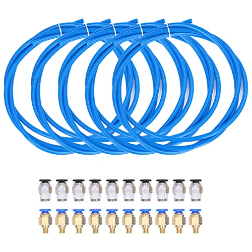 5 Stück PTFE Rohre mit 20 Pneumatischen Fittings - PC4-M6 PC4-M10 für 3D Drucker 1.75mm Filament Zubehör von NUMNBE