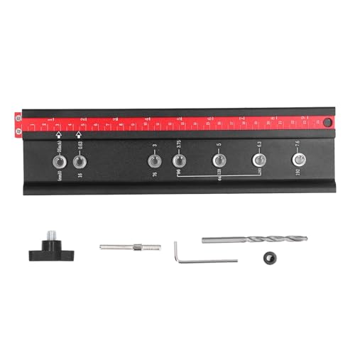 Bohrschablone Türgriffe, Aluminiumlegierung, Lochreihen 32mm Griffe, 7 Lochabstände - Präzise Ausrichtung, Stabile Konstruktion, Für Möbel und Schränke von NUMNBE