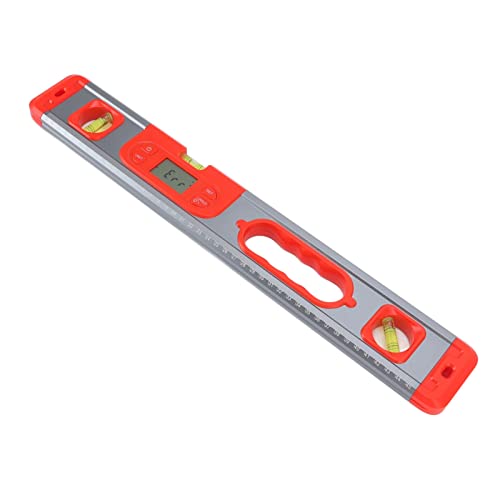 Digitale Wasserwaage 3 in 1 4x90 Grad mit Sperrfunktion und Beleuchtetem LCD Präzise Neigungsmesser und Wasserwaage für Handwerker und Heimwerker (Red) von NUMNBE