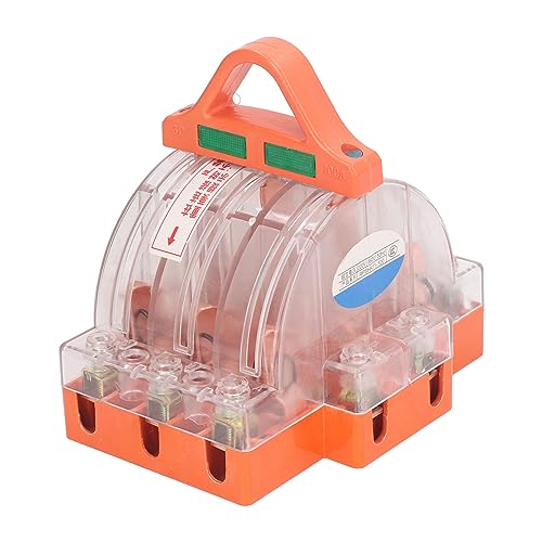 Elektrischer Messer - Schalter 3 Polig 2 - Wege Umschalter 380V, Messing Kontakte, Transparente Abdeckung - Hohe Sicherheit, Einfache Bedienung, Vielseitig Einsetzbar (type 2) von NUMNBE