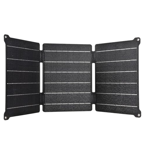 Faltbares Solarpanel 8W polykristallines Silizium IPX6 wasserdicht dual USB Anschlüsse leicht tragbar für Outdoor Camping Wandern (21w) von NUMNBE