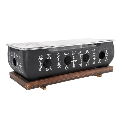Japanischer BBQ Holzkohlegrill, Aluminiumlegierung, Rechteckig, XL, Tragbar - Schnelle Hitzeentwicklung, Gleichmäßige Grillfläche, Ideal für Camping und Garten (Sg) von NUMNBE