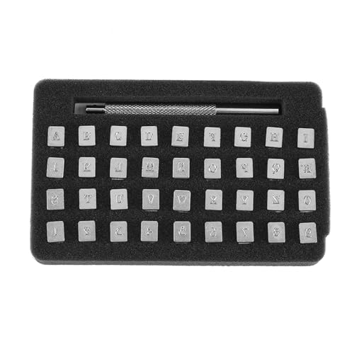 36-teiliges Stahl Buchstaben-Zahlen Leder Stemmer Set - Professionelle Werkzeug für DIY Lederhandwerk mit ergonomischem Griff von NUMNBE