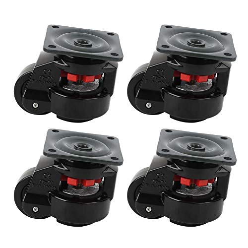 Levelverstellbare Rollen 4 Stück, Schwerlast Industrie Transportrollen 62mm Nylon Schwarz - Hohe Tragfähigkeit, Langlebiges Material, Für Werkstatt Und Maschinen von NUMNBE