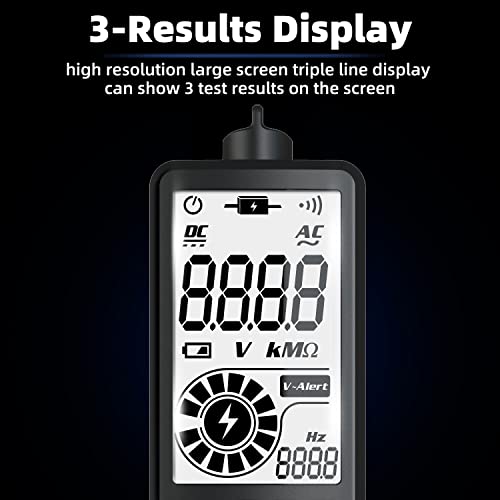 Multifunktions Digitalmultimeter DC AC Spannung Stromfrequenz Widerstand Messgerät mit LCD Display und Berührungsloser Spannungserkennung für Haushalt und Kfz (S1) von NUMNBE