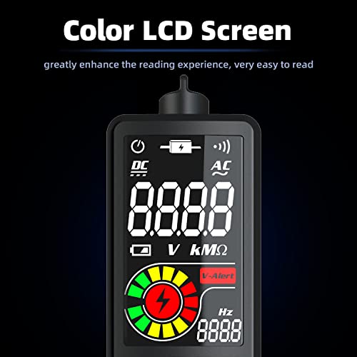 Multifunktions Digitalmultimeter DC AC Spannung Stromfrequenz Widerstand Messgerät mit LCD Display und Berührungsloser Spannungserkennung für Haushalt und Kfz (S1CL) von NUMNBE