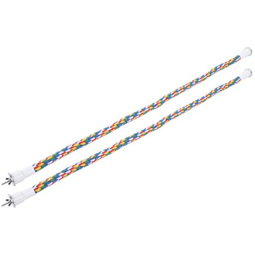 NUMNBE 2er Set Vogel Seil Sitzstangen aus Handgefertigtem, Buntem Baumwollseil - 80cm Spiral-Gestell für Papageien, Hochwertiges Kau-Spielzeug für Vögel von NUMNBE