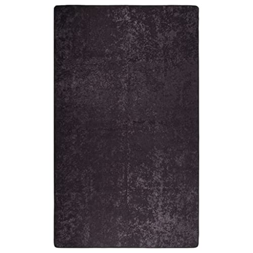 NUMNBE Anthrazit Teppich 120 x 180 cm weich samtig mit Rutschfester Unterlage waschbar antibakteriell geräuschdämpfend für Wohnzimmer Schlafzimmer von NUMNBE