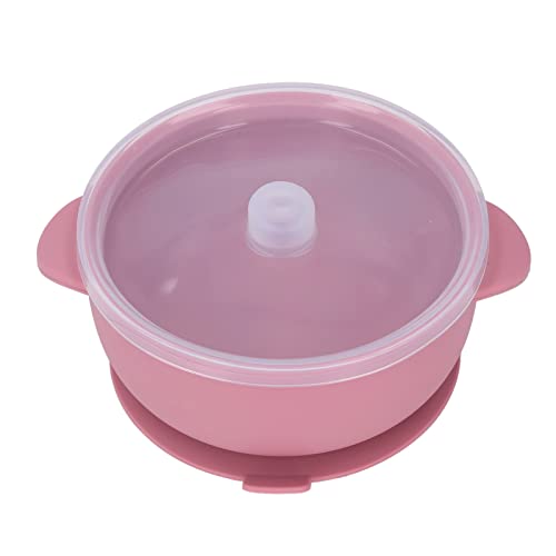 NUMNBE Baby Silicon Bowl Starker Saugschalespüler sicherer Kleinkind -Selbstfütterungsschale mit Deckel für Kleinkinder und Babys (Deep Pink) von NUMNBE