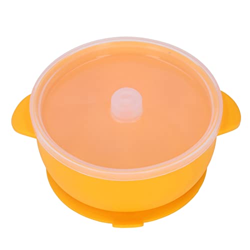 NUMNBE Baby Silicon Bowl Starker Saugschalespüler sicherer Kleinkind -Selbstfütterungsschale mit Deckel für Kleinkinder und Babys (Yellow) von NUMNBE