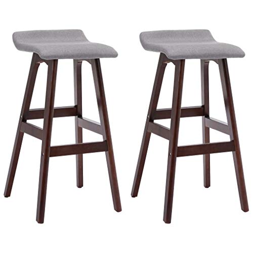 NUMNBE Barhocker 2er Set Grau Dunkelbraun Stoffbezug Bequeme Polsterung Buchenholzgestell Mit Fußstütze Für Wohnzimmer und Küche NUMNBE Barhocker 2er Set Grau Dunkelbraun Stoffbezug Bequeme Polsterung Buchenholzgestell Mit Fußstütze Für Wohnzimmer und Küche von NUMNBE