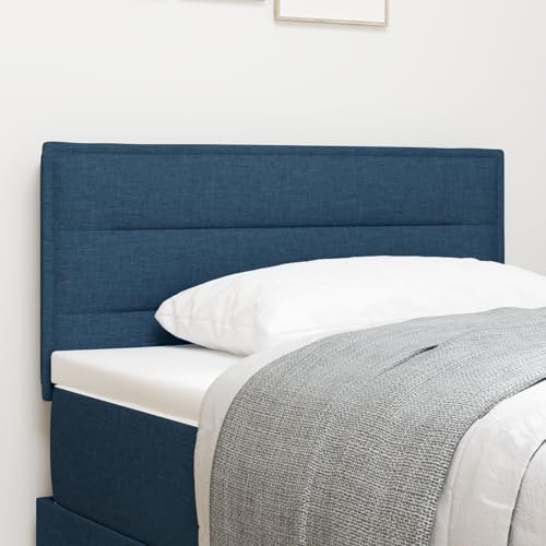 NUMNBE Blaues niedriges Kopfteil 90x78 cm höhenverstellbar Holzstruktur modernes Design für Schlafzimmer von NUMNBE
