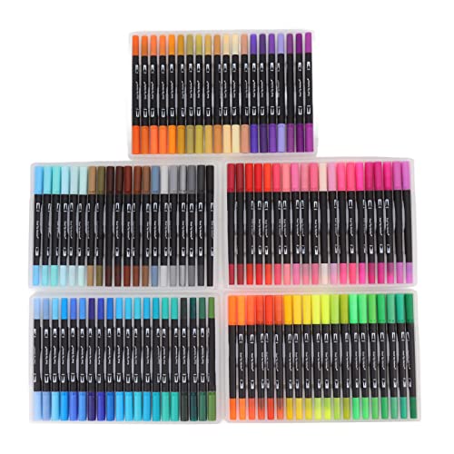 NUMNBE Dual -Tipp -Marker Set - 100 Farben Waschbar für kreative Projekte, Soft Tip -Design, ideal für Studenten und Kunstbegeisterte von NUMNBE