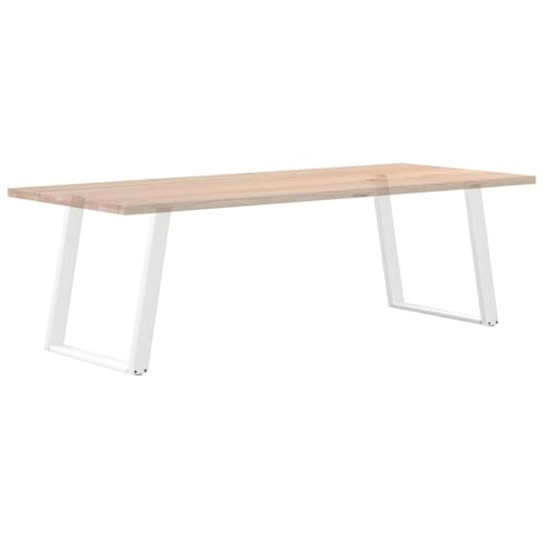 NUMNBE Esstisch Beine Weiß 80 cm höhenverstellbar Pulverbeschichteter Stahl Rechteckig Stabil und Modern für Esszimmer von NUMNBE