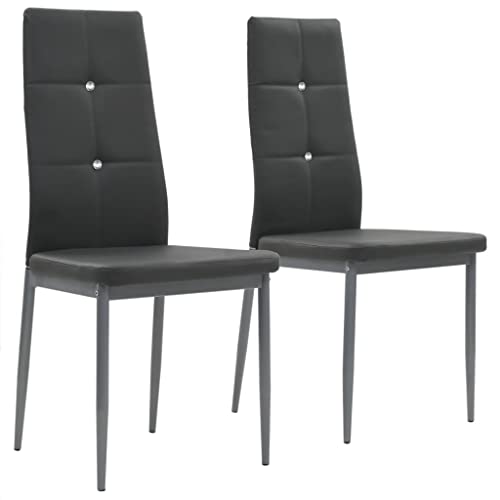 NUMNBE Esszimmerstühle 2 Stück gepolstert Kunstleder ergonomisch mit Holzgestell und Stahlbeinen modern elegant von NUMNBE