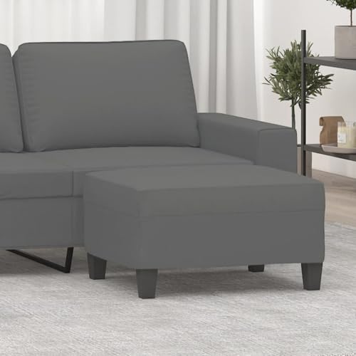 NUMNBE Fußhocker Mikrofaser Dunkelgrau 70 x 55 x 41 cm Stabil Bequem Polsterstuhl Fußbank für Wohnzimmer von NUMNBE
