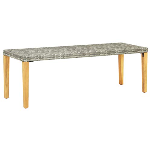 NUMNBE Gartenbank 80x40x40 cm wetterfest Poly Rattan grau stabile Akazie Holz Beine für Terrasse und Balkon NUMNBE Gartenbank 80x40x40 cm wetterfest Poly Rattan grau stabile Akazie Holz Beine für Terrasse und Balkon von NUMNBE