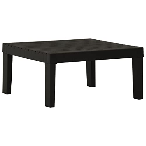 NUMNBE Gartentisch Lounge Kunststoff 65x65 cm Grau Leicht Stabil Pflegeleicht Für Außenbereich von NUMNBE