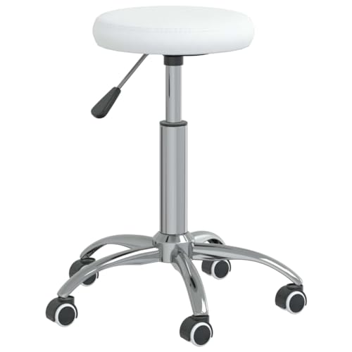 NUMNBE Höhenverstellbarer Kosmetikhocker Weiß mit Rundem Sitz 42-54 cm Verstellbar 360 Grad Drehbar Kunstleder Komfort für Salon Spa Massagestudio NUMNBE Höhenverstellbarer Kosmetikhocker Weiß mit Rundem Sitz 42-54 cm Verstellbar 360 Grad Drehbar Kunstleder Komfort für Salon Spa Massagestudio von NUMNBE