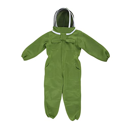 NUMNBE Imkeranzug aus atmungsaktivem Netzstoff mit dickem Design elastischer Bund und Bündchen vollständiger Schutz für Imkerei mit abnehmbarem Schleier (L) von NUMNBE
