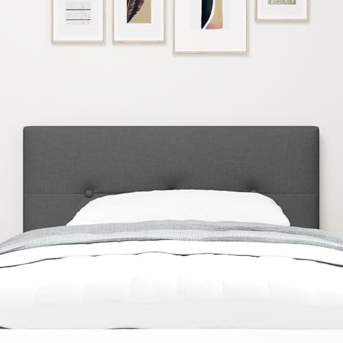 NUMNBE Kopfteil Cord Stoff Corduroy Grau Rechteckig Mattem Finish 80 x 7 x 88 cm Für Einzelbett Indoor Schlafzimmer von NUMNBE