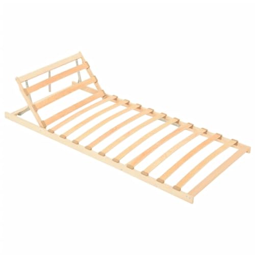 NUMNBE Lattenrost 90 x 200 cm verstellbar 13 Leisten Buche Birke mit Gummiaufsatz für Matratze von NUMNBE