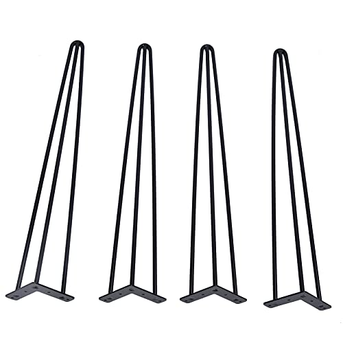 NUMNBE METALLTISCHBEINE HAARPIN 4PCS/Set SOLIDE Eisen Laptop-Schrank Tisch Frost Black von NUMNBE