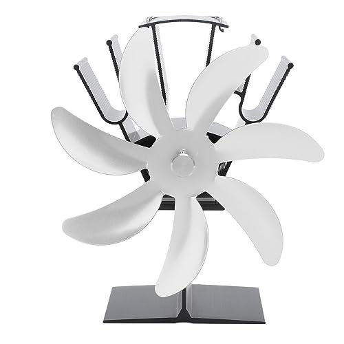 NUMNBE Ofenventilator ohne Strom 18 cm leise effizient aus Wärmeenergie geräuschlos Verteilung warme Luft für Kamin Holzofen Holzherd (Silver) von NUMNBE