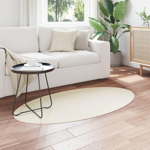 NUMNBE Ovaler Teppich 80 x 150 cm Creme Weicher Polyester Minimalistisches Design Matte Oberfläche Für Wohnzimmer und Schlafzimmer NUMNBE Ovaler Teppich 80 x 150 cm Creme Weicher Polyester Minimalistisches Design Matte Oberfläche Für Wohnzimmer und Schlafzimmer von NUMNBE