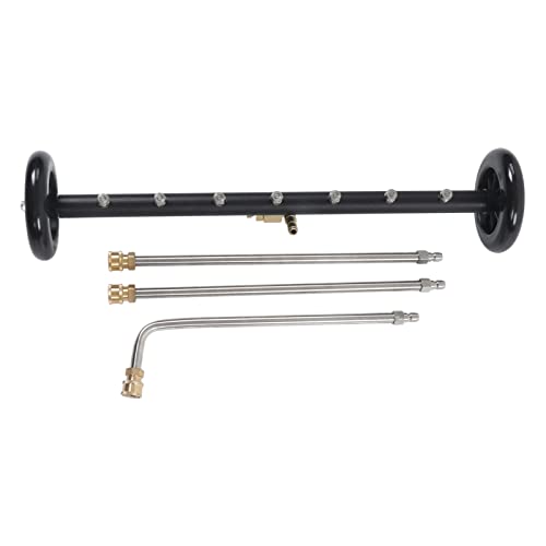 NUMNBE Pressure Washer Undercarriage Cleaner 4000psi 2 in 1 Water Broom Surface Cleaner, 3 Extension Wands, 5 Holes - Hohe Reinigungskraft, Edelstahl Düsen, Für Fahrzeugunterboden und (7 Löcher) von NUMNBE