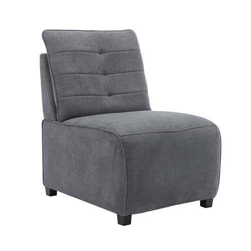 NUMNBE Schlafsofa Klein Grau ohne Armlehnen – 62x90x48 cm Polstersessel mit Getuffter Rückenlehne, Ergonomischer Sitzposition, Flexibel Einsetzbar für Wohnzimmer oder Sitzgruppe von NUMNBE