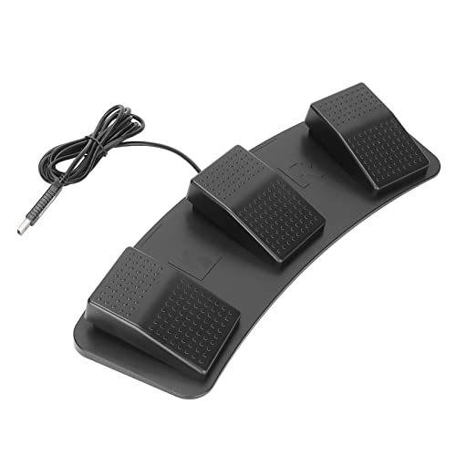 NUMNBE USB Dreifach Fußschalter Pedal mit USB Kabel Ergonomisch Hohe Empfindlichkeit Multifunktion für Spiele Transkription Steuerung von NUMNBE