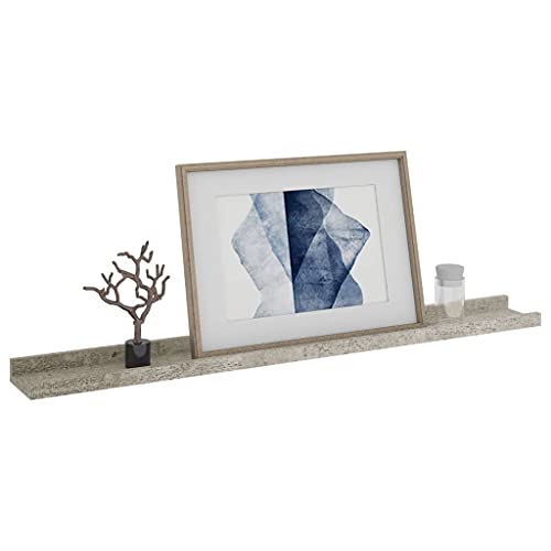 NUMNBE Wandregal aus MDF 80 x 9 cm Beton Grau stabiles Ablagebord zum Aufhängen praktische Wohnzimmer Aufbewahrung für Pflanzen Deko und Bücher von NUMNBE