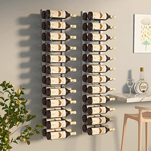 NUMNBE Weinregal Wandmontage Weiß 24 Flaschen Kapazität Spraybeschichtetes Eisen Modernes Design Küchen Bar Aufbewahrung NUMNBE Weinregal Wandmontage Weiß 24 Flaschen Kapazität Spraybeschichtetes Eisen Modernes Design Küchen Bar Aufbewahrung von NUMNBE
