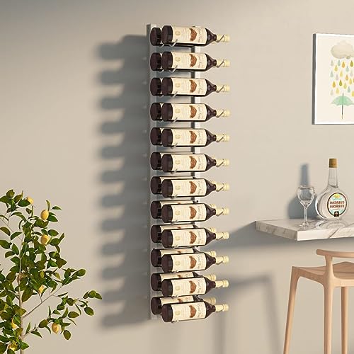 NUMNBE Weinregal Weiß 24 Flaschen Fassungsvermögen Aus Eisen Wandmontage Stauraum Kompakt für Zuhause NUMNBE Weinregal Weiß 24 Flaschen Fassungsvermögen Aus Eisen Wandmontage Stauraum Kompakt für Zuhause von NUMNBE