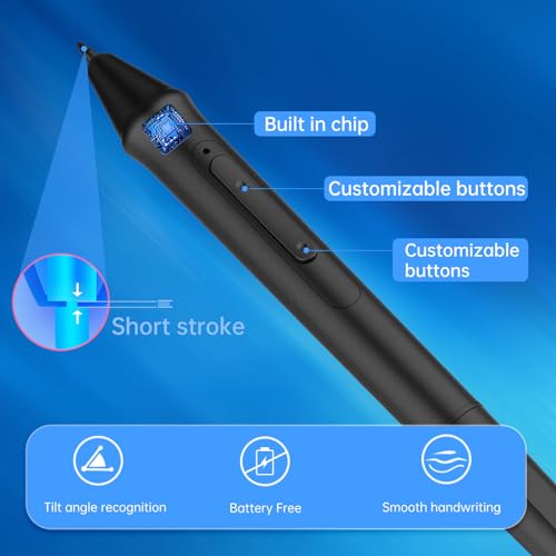 Pen für Inspiroy Kamvas Grafiktabletts 8192 Druckstufen 2 programmierbare Tasten batterielos leicht matt Oberfläche von NUMNBE