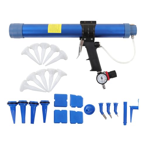 Pneumatische Klebepistole 600ml mit Manometer einstellbare Klebstoffgeschwindigkeit ABS Kunststoff Industrie Werkzeug von NUMNBE