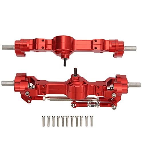 RC Achsen Aluminiumlegierung Ersatz Vorder Hinterachse kompatibel mit MN 90 99S Serie stabil leicht langlebig (Rot) von NUMNBE