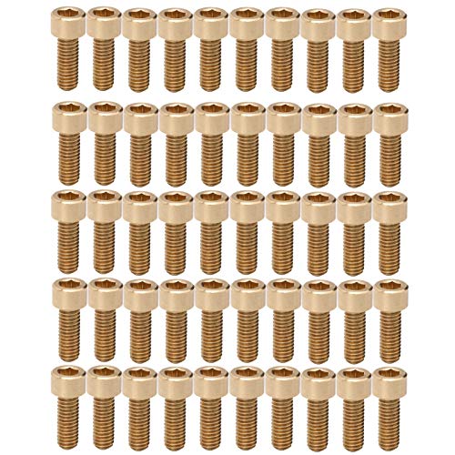Schrauben Set Messing 5 Größen Gewinde mit gleichmäßigem Steigungsmaß sechskantige Schrauben langlebig verschleißfest für verschiedene Befestigungen (M6*16mm) von NUMNBE