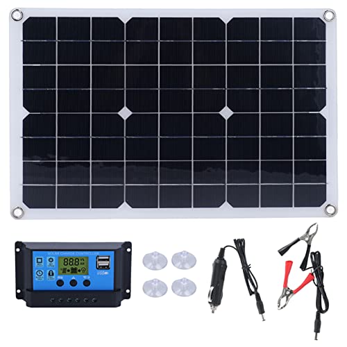 Solarpanel Monokristallin, Tragbares DC Ladegerät mit Controller - Hohe Effizienz, PWM Laderegler, für Outdoor und Camping von NUMNBE