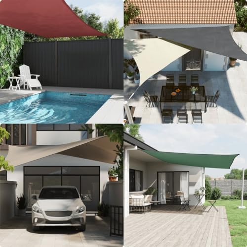 Sonnensegel 5x5 m Blau Schutz wasserdicht PU beschichtetes Oxford Gewebe wetterfest mit Edelstahlbefestigungen für Garten Terrasse Balkon von NUMNBE