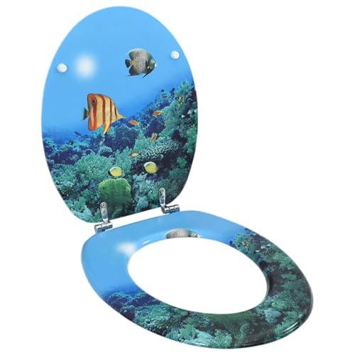Toilettensitz MDF deep sea Design verstellbare Scharniere Chrom-Zink Legierung universell passend langlebig von NUMNBE