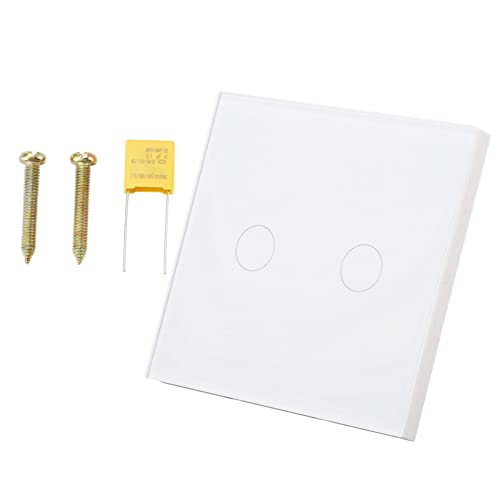 Touch Light Switch - 2 Gang -Berührungsregelung, schnelle Reaktionsgeschwindigkeit, geschmiedeter Glasscheibenschutz, Haushaltsgebrauch in Innenräumen, flammhemmende von NUMNBE