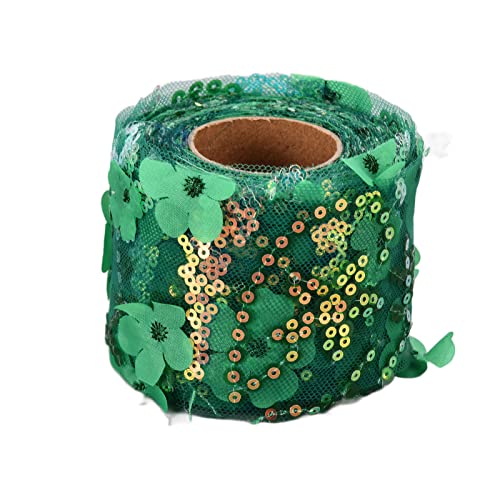 Tulle Roll - Eleganter Pailletten -Glitzer -Mesh -Stoff mit gestickter Blume, leichtes flexibles DIY -Handwerksmaterial für Hochzeitsfeier -Dekoration und Nähprojekte (type 4) von NUMNBE