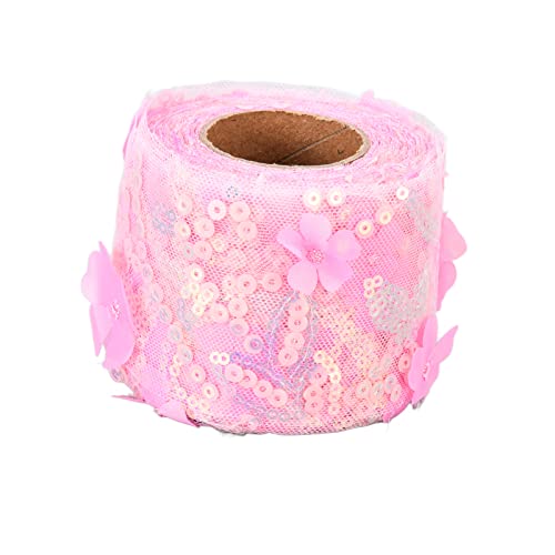 Tulle Roll - Eleganter Pailletten -Glitzer -Mesh -Stoff mit gestickter Blume, leichtes flexibles DIY -Handwerksmaterial für Hochzeitsfeier -Dekoration und Nähprojekte (type 5) von NUMNBE