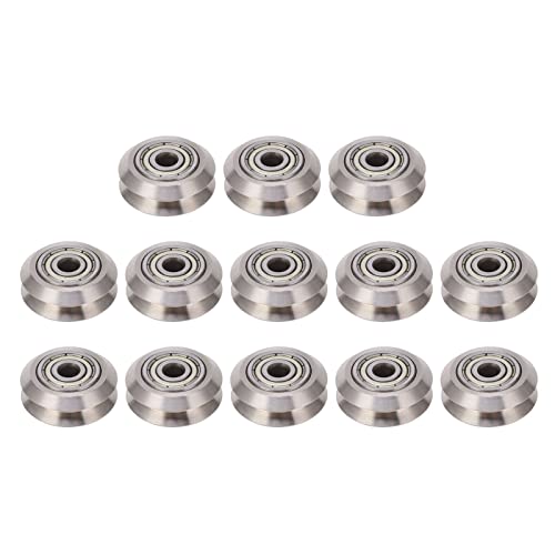 V Rollen Rad Pulley Wheel, Edelstahl, 24.3mm, Mit Carbon Stahl Lager 5mm - Hohe Präzision, Geräuscharme Laufleistung, Ideal Für 3D Drucker CR 10 und CNC V Rollen Rad Pulley Wheel, Edelstahl, 24.3mm, Mit Carbon Stahl Lager 5mm - Hohe Präzision, Geräuscharme Laufleistung, Ideal Für 3D Drucker CR 10 und CNC von NUMNBE